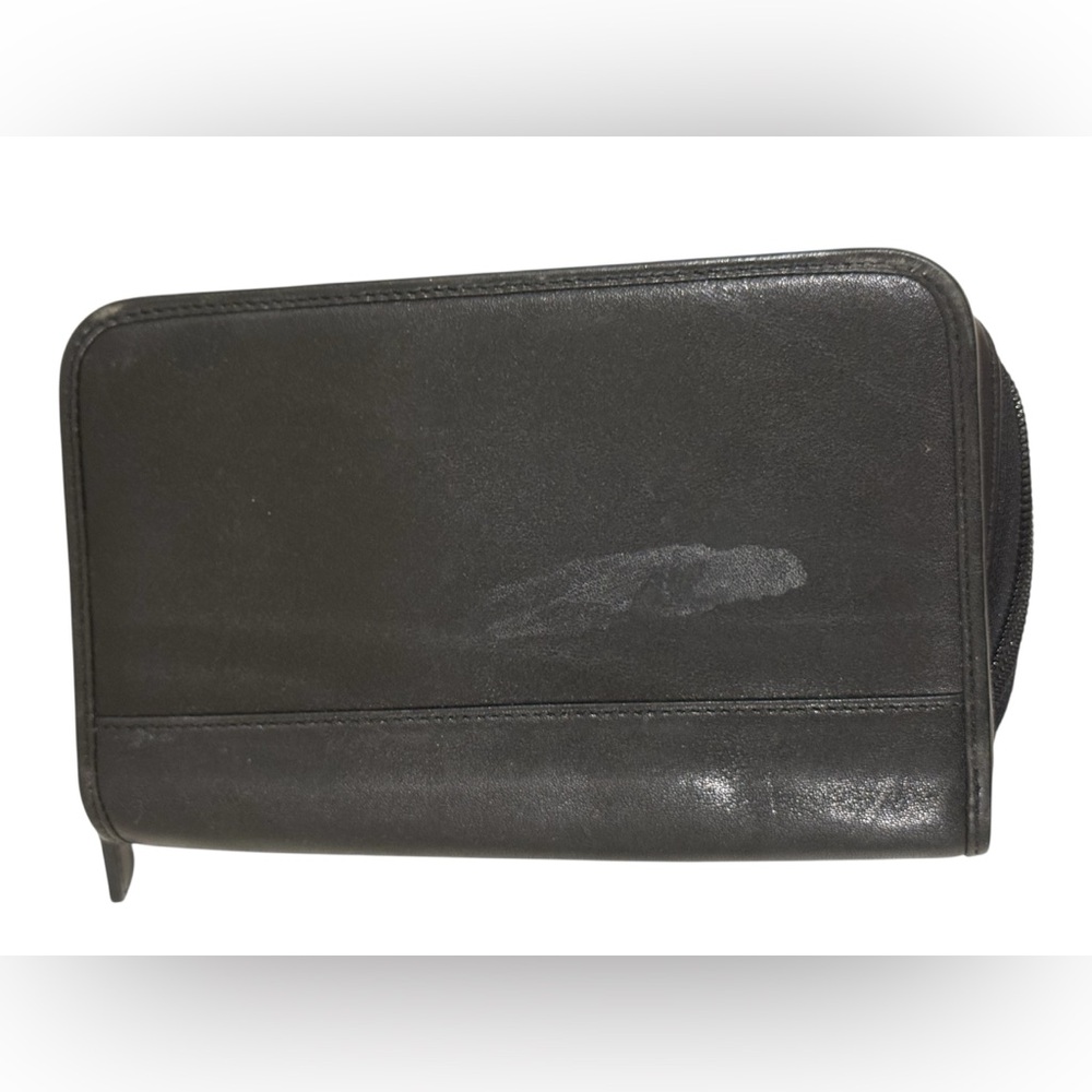 Vintage Coach Black Leather Travel Wallet ~ Good Condition